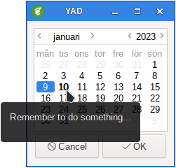 yad calendar details