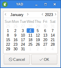 yad calendar thedate