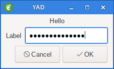 yad entry hide text