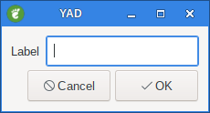 yad entry label