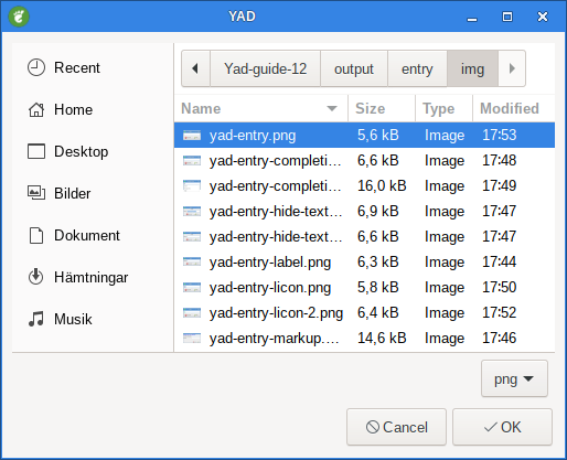 yad file image filter