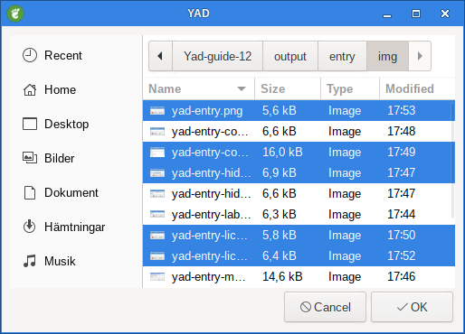 yad file multiple