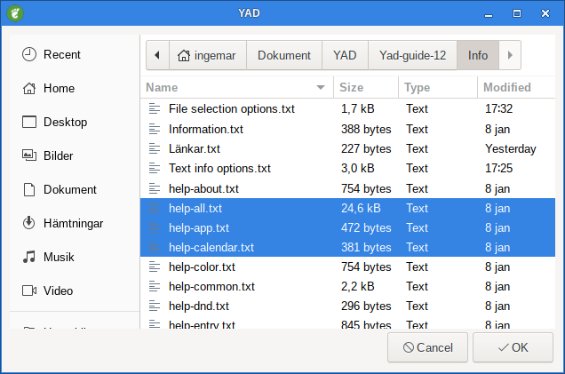 yad file separator