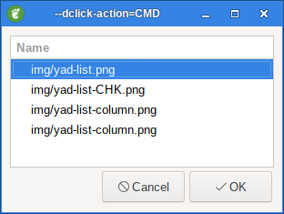 yad list dclick