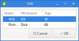 yad list ellipsize end