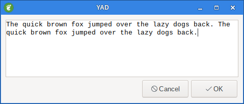 yad text info show cursor