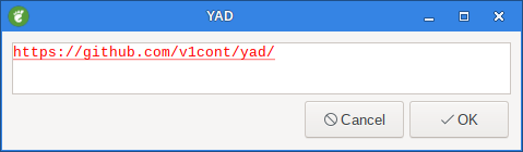 yad text info show uri color red